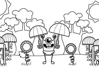 Planeta extraterrestre: dibujo para colorear e imprimir
