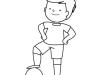 Niño jugando al fútbol con su pelota: dibujo para colorear e imprimir