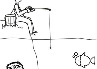 Pescador: dibujo para colorear e imprimir