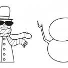 Espantapájaros y muñeco de nieve: dibujo para colorear e imprimir