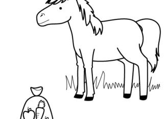 Caballo: dibujo para colorear e imprimir