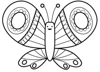 Mariposa de colores: dibujo para colorear e imprimir