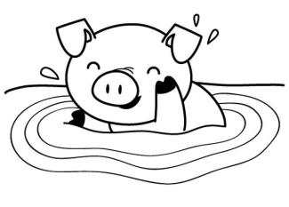 Cerdito: dibujo para colorear e imprimir