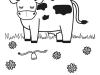 Vaca en un prado: dibujo para colorear e imprimir