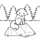 Zorro polar en el bosque: dibujo para colorear e imprimir