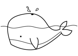 Ballena campeona del mundo: dibujo para colorear e imprimir