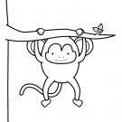 Mono divirtiéndose: dibujo para colorear e imprimir