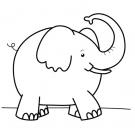 Elefante feliz: dibujo para colorear e imprimir