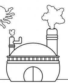 La fábrica de nubes: dibujo para colorear e imprimir