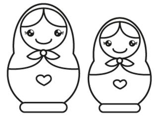 Muñecas rusas: dibujo para colorear e imprimir