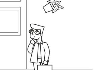 Hombre con poca suerte: dibujo para colorear e imprimir