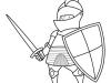 Caballero con armadura y escudo: dibujo para colorear e imprimir