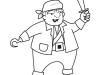 Pirata con espada: dibujo para colorear e imprimir