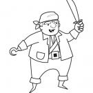 Pirata con espada: dibujo para colorear e imprimir