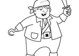 Pirata con espada: dibujo para colorear e imprimir