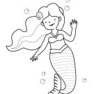 Pequeña sirena: dibujo para imprimir y colorear