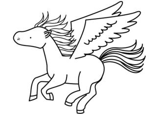 Caballo con alas: dibujo para colorear e imprimir