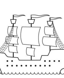 Barco pirata sin bandera: dibujo para colorear e imprimir