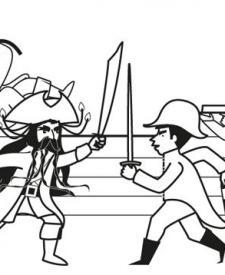 Ataque de piratas: dibujo para colorear e imprimir