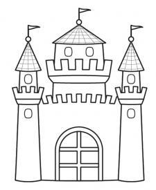 Castillo de princesa: dibujo para colorear e imprimir