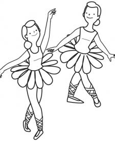 Bailarinas de ballet: dibujo para colorear e imprimir