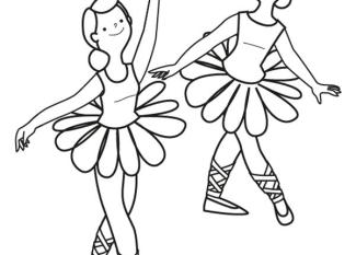 Bailarinas de ballet: dibujo para colorear e imprimir