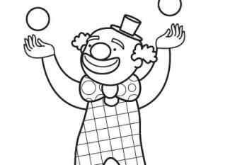Los payasos del circo: dibujo para colorear e imprimir