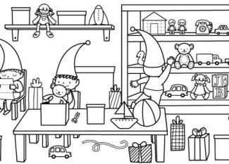 Taller de duendes: dibujo para colorear e imprimir