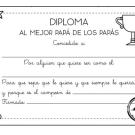 Diploma al mejor papá: dibujo para colorear e imprimir