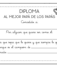 Diploma al mejor papá: dibujo para colorear e imprimir