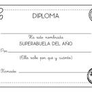 Diploma a la mejor abuela: dibujo para colorear e imprimir