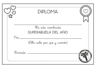 Diploma a la mejor abuela: dibujo para colorear e imprimir