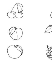 Frutas de verano: dibujo para colorear e imprimir