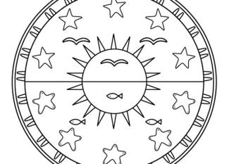 Mandala de mar: dibujo para colorear e imprimir