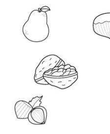 Frutas de otoño: dibujo para colorear e imprimir