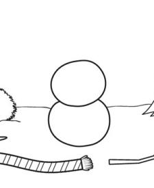 Muñeco de nieve desnudo: dibujo para colorear e imprimir