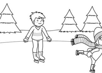Pista de hielo en el campo: dibujo para colorear e imprimir