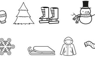 Imágenes de invierno: dibujo para colorear e imprimir