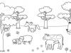 Animales en el campo: dibujo para colorear e imprimir