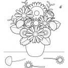 Ramo de flores: dibujo para colorear e imprimir