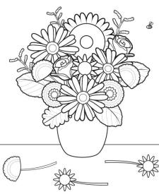 Ramo de flores: dibujo para colorear e imprimir