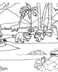 Dinosaurios: dibujo para colorear e imprimir