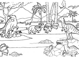 Dinosaurios: dibujo para colorear e imprimir
