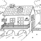 Bonita casa: dibujo para colorear e imprimir