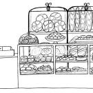 Panadería: dibujo para colorear e imprimir