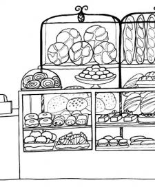 Panadería: dibujo para colorear e imprimir