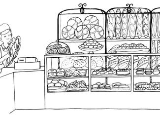 Panadería: dibujo para colorear e imprimir