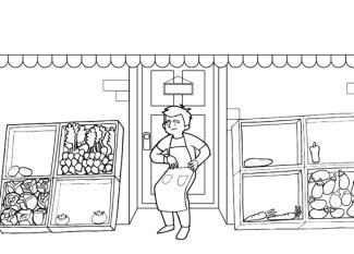 Verdulería: dibujo para colorear e imprimir