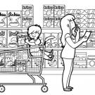 Supermercado: dibujo para colorear e imprimir