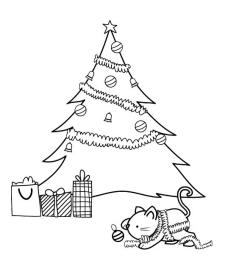 Árbol de Navidad: dibujo para imprimir y colorear